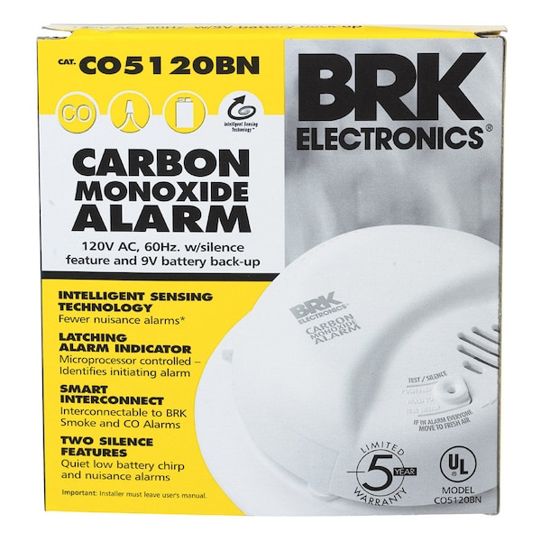 First Alert BRK Hard-Wired w/Battery Back-up Electrochemical Carbon Monoxide Detector CO5120BN - main